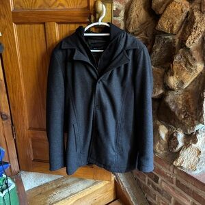 Black Rivet Charcoal Pea Coat